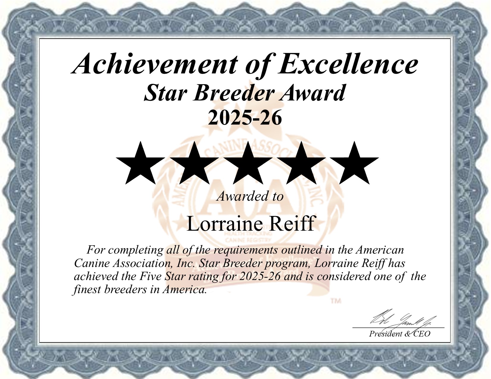 Lorraine, Reiff, dog, breeder, star, certificate, Lorraine-Reiff, Sardinia, OH, Ohio, puppy, dog, kennels, mill, puppymill, usda, 5-star, aca, ica, registered, Yorkie-Poo